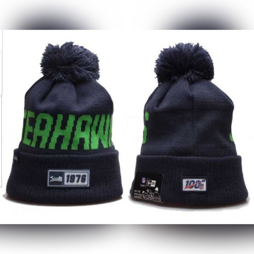 Seattle Seahawks Winter Pom Knit Beanie